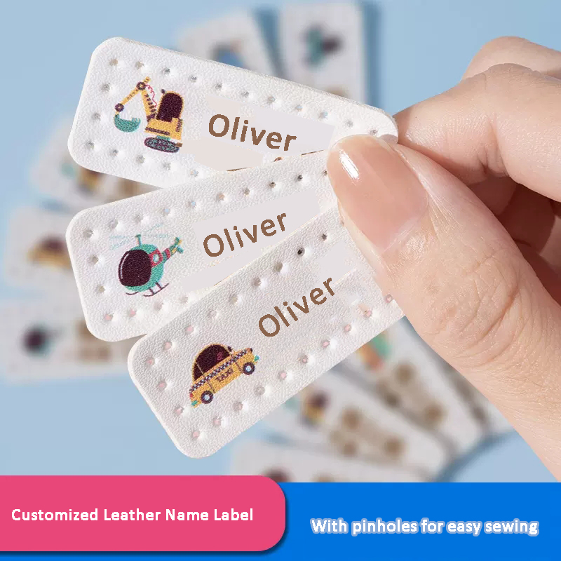 Baby Clothing Labels - Customized Name Leather Laser Sticker Sewn