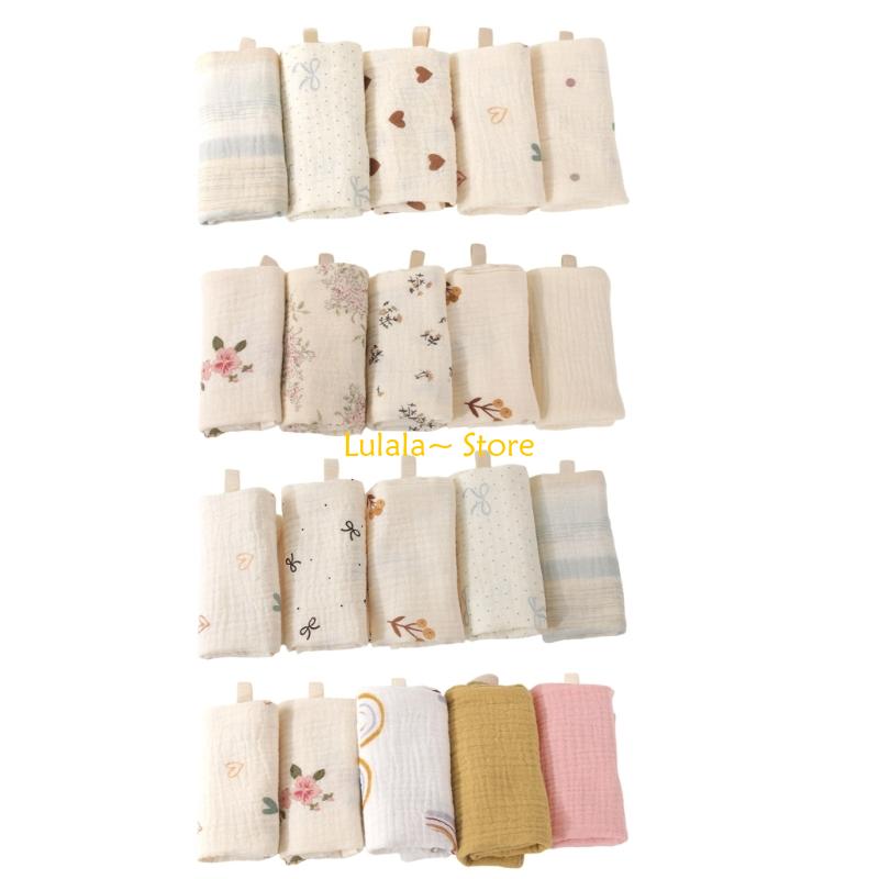Printed Bibs Pack - Y4QA Gói 5 Chiếc Khăn Lau