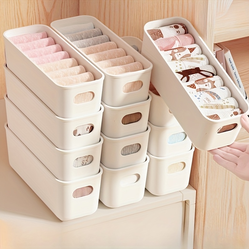 4pcs White Plastic Storage Box - đánh giá và giá Baby Clothes Organiser