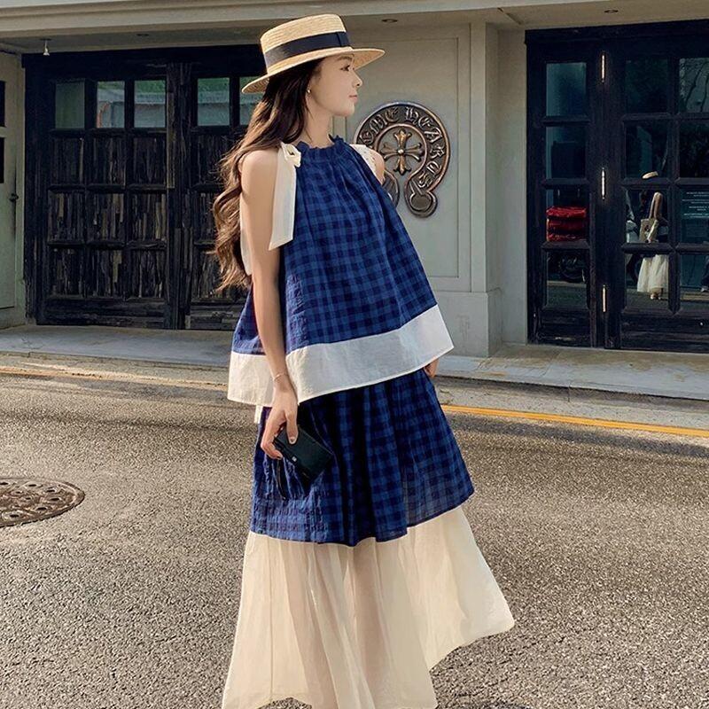 Women's Blue Plaid Two Piece S - đánh giá và giá Summer Short Set