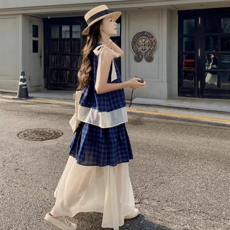 Women's Blue Plaid Two Piece S - đánh giá và giá Summer Short Set