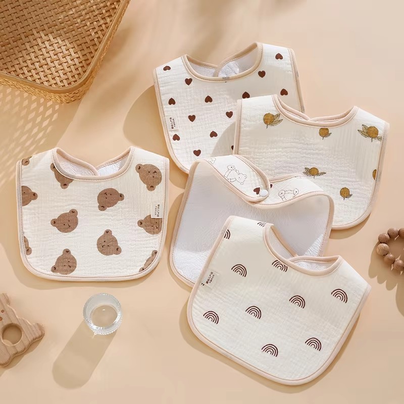 7pcs/pack Cartoon Print Baby B - đánh giá và giá Printed Bibs Pack