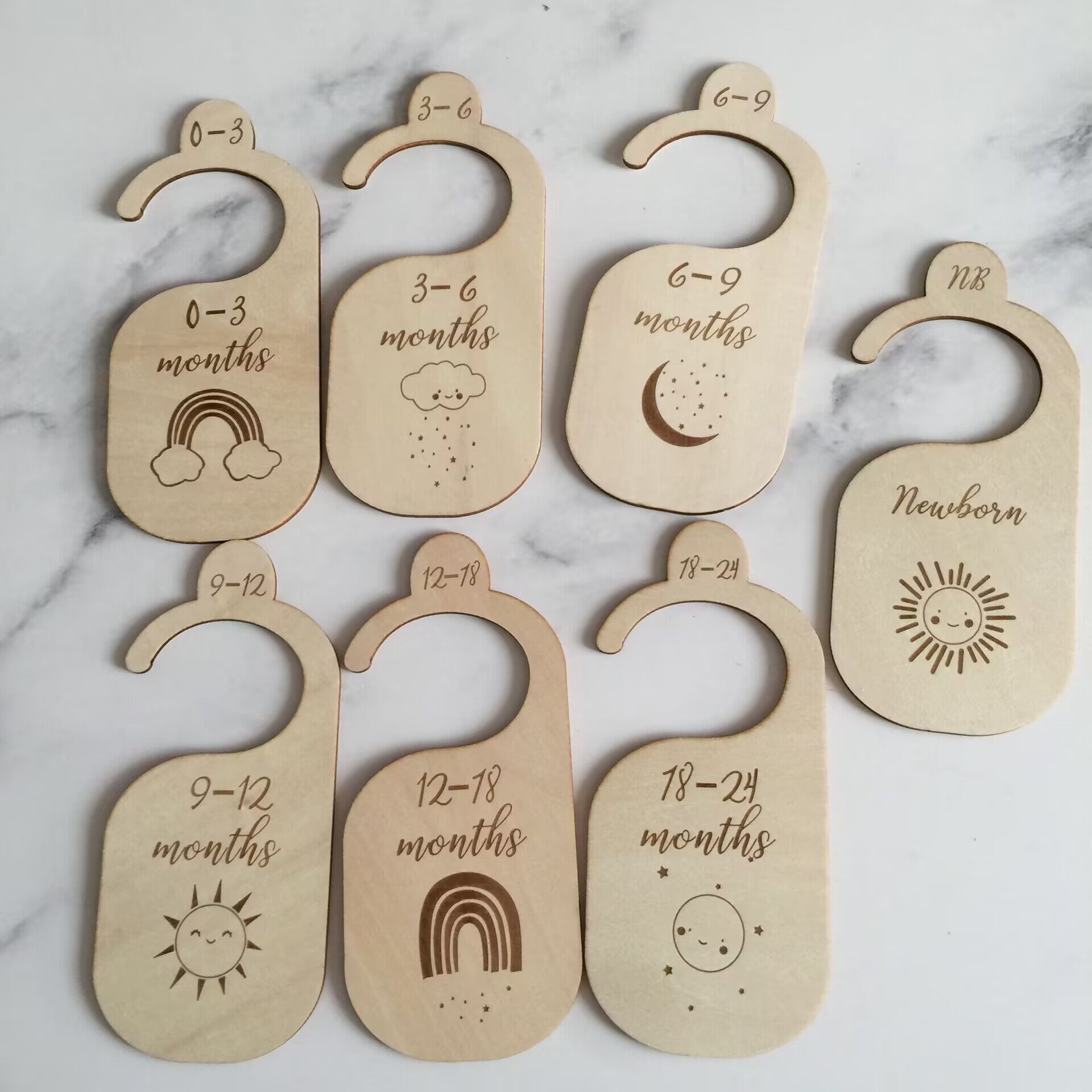 Wooden Baby Closet Size Divide - đánh giá và giá Baby Clothing Hanger Dividers