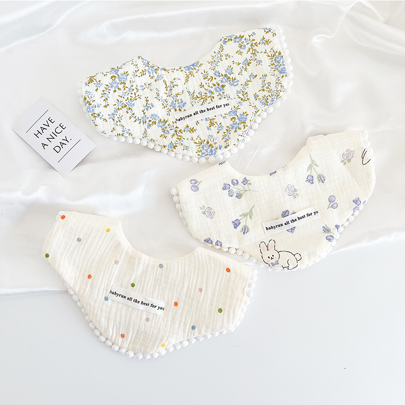3pcs Pack Cotton Gauze Baby Gi - đánh giá và giá Printed Bibs Pack