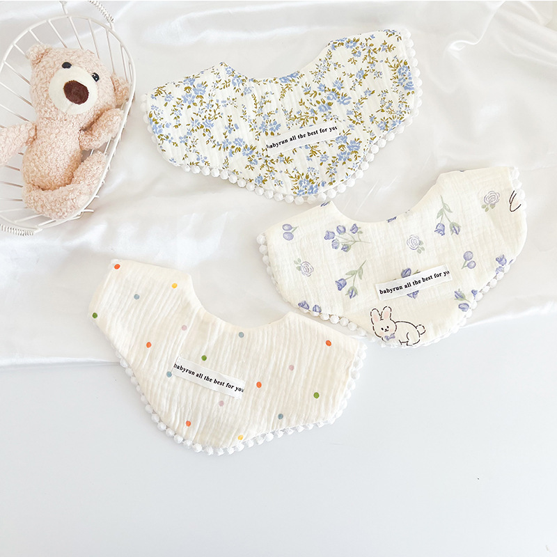 3pcs Pack Cotton Gauze Baby Gi - đánh giá và giá Printed Bibs Pack