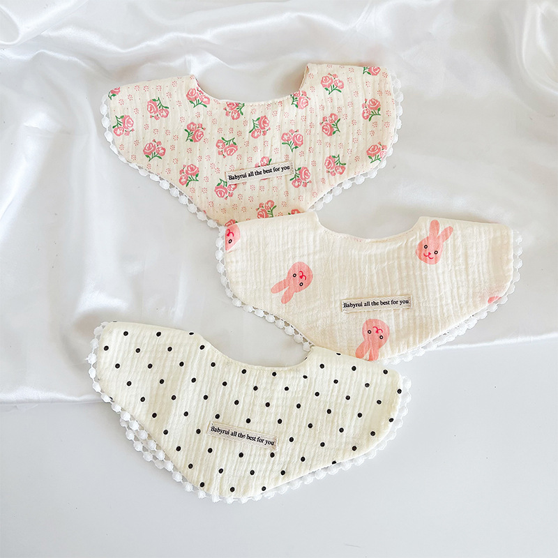 3pcs Pack Cotton Gauze Baby Gi - đánh giá và giá Printed Bibs Pack