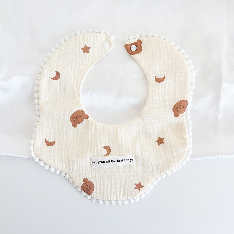 3pcs Pack Cotton Gauze Baby Gi - đánh giá và giá Printed Bibs Pack